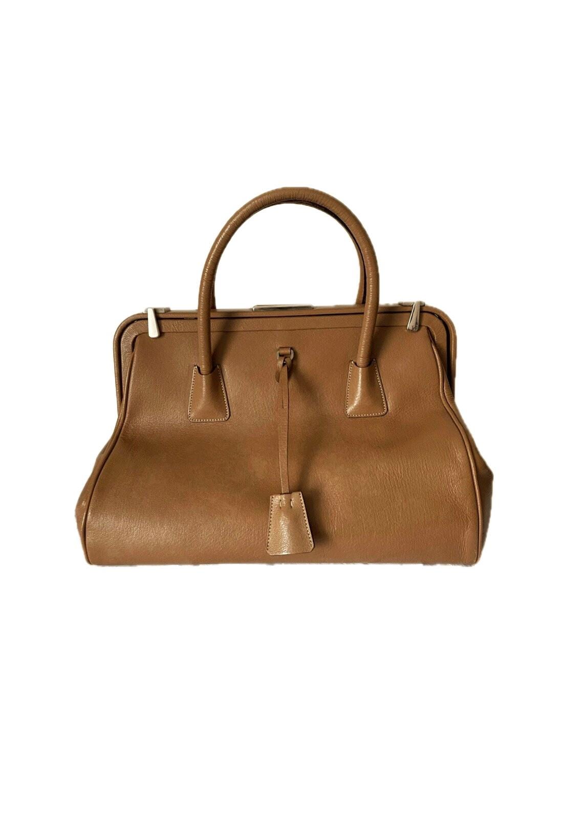 PRADA Beige Leather DOCTOR Handbag Madras Cerniera Vtg 2001 - Etsy
