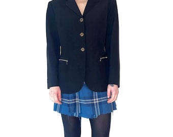 Vintage JEAN PAUL GAULTIER Black Blazer: Polka Dot Lining, Size M