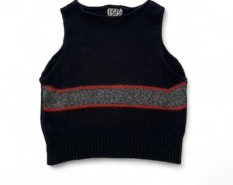 Chaleco de punto a rayas negro y gris ARMOR personalizado S