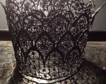 Lace Crowns Handcrafted-gothic princess-Birthday crown-crowns-infant crown-princess crowns-photo prop-black crown