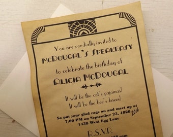 Speakeasy Invitation Etsy