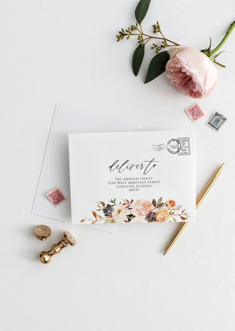 Mel Autumn Wedding Invitation Set Fall WEDDING BUNDLE Template Rustic Floral Wedding Invitation Template Bundle Boho Invitation bundle