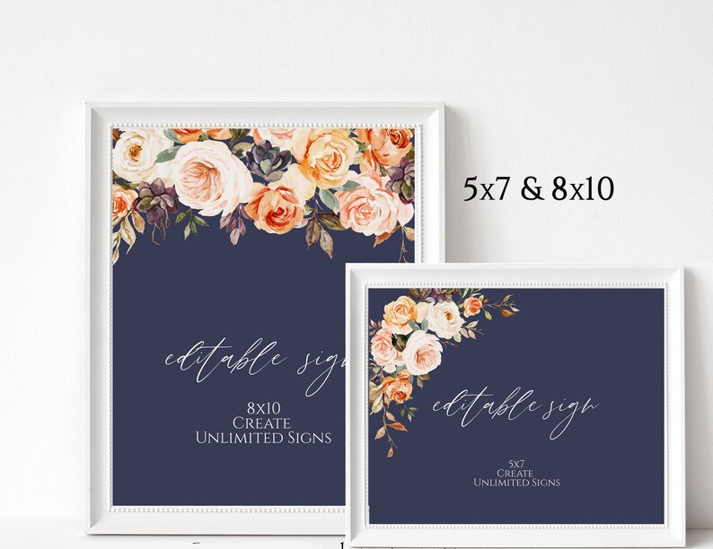 Mel Autumn Wedding Invitation Set Fall WEDDING BUNDLE Template Rustic Floral Wedding Invitation Template Bundle Boho Invitation bundle