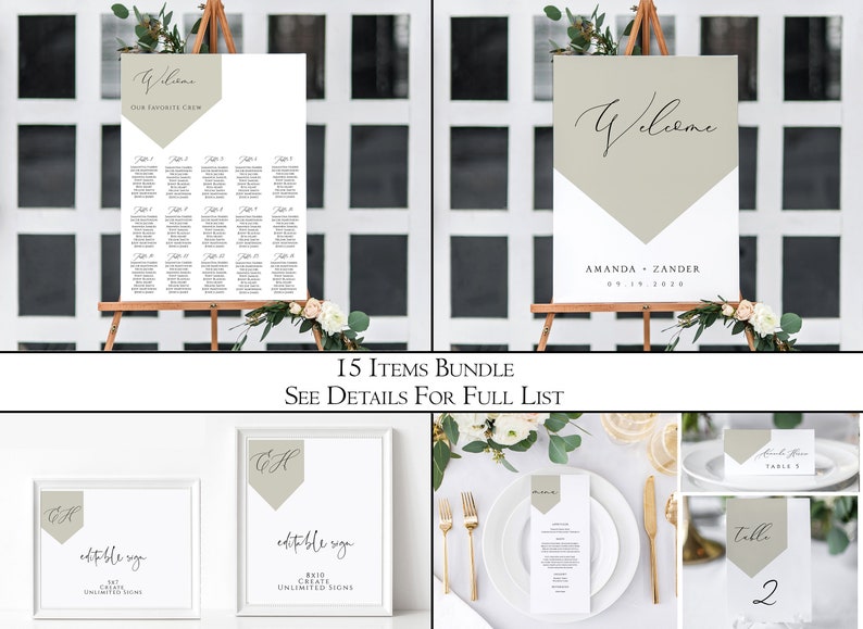 Minimal Wedding Modern Wedding Invitation Bundle Geo Geometrical Wedding Invitation Template Bundle Industrial Wedding Bundle Template