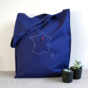 Personalised France map tote bag image 2