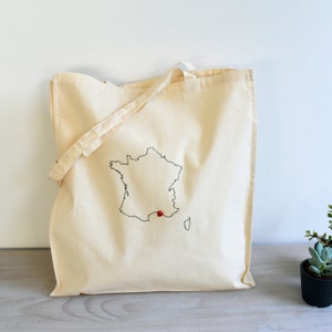 Personalised France map tote bag image 1