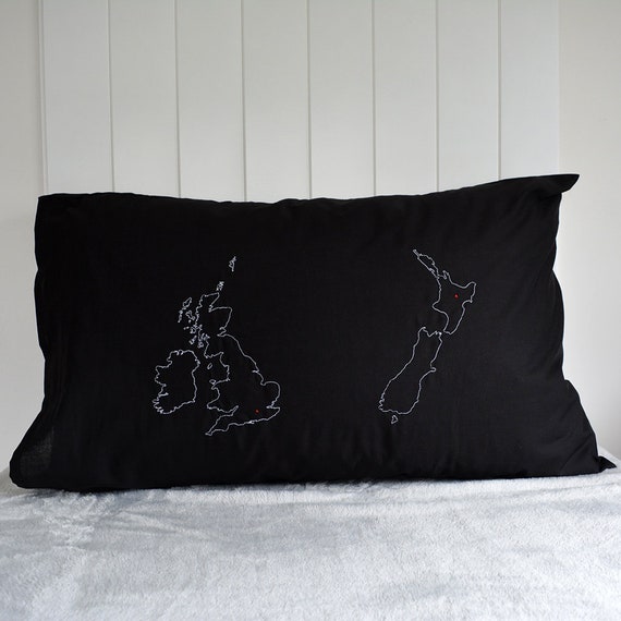 Personalised long distance relationship pillowcase.
