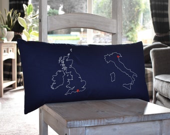 Personalised map cushion
