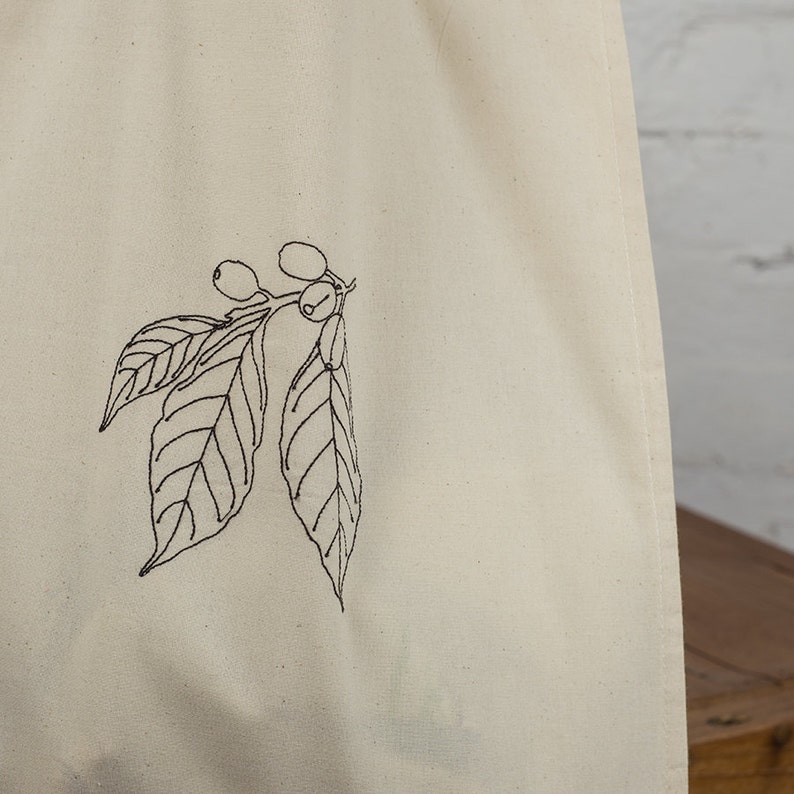 Embroidered bag Coffee lovers gift Coffea arabica tote bag Botanical art Natural cotton tote bag Coffee art Coffee addict gift