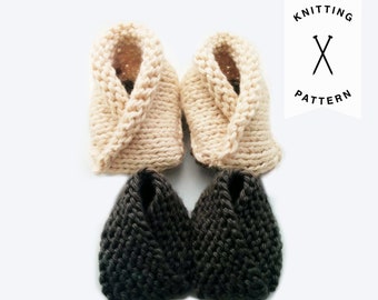 KNITTING PATTERN: Crossover Booties | knitted baby booties | baby boy booties | baby knitting pattern | baby booties pattern | baby slippers