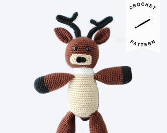 CROCHET PATTERN: Comet the Reindeer Plush pattern, crochet amigurumi pattern, christmas decor, crochet doll pattern, PDF, Digital download