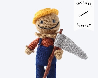 CROCHET PATTERN: Patches the Scarecrow | crochet monster, amigurumi pattern, crochet toy, handmade, amigurumi, halloween, digital download