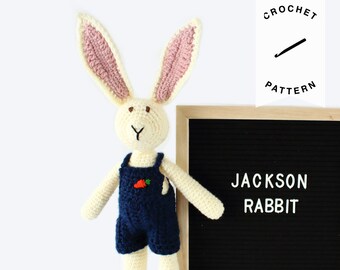 CROCHET PATTERN: Jackson Rabbit | crochet pattern, stuffed animal, amigurumi pattern, crochet toys, handmade, amigurumi, digital download