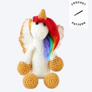 CROCHET PATTERN: Aurora the Rainbow Unicorn Crochet | crochet pattern, stuffed animal, amigurumi pattern, plushie, unicorn, digital download