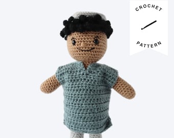 PATRÓN DE CROCHET: Ibrahim el Imam / peluches de crochet, patrón amigurumi, PDF, hecho a mano, musulmán, hajj, umrah, juguetes islámicos, descarga digital