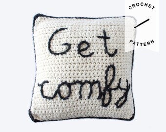 CROCHET PATTERN: Get Comfy Crochet Pillow pattern | crochet home decor, pattern, digital download, handmade, pillow cover, crochet home, PDF