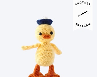 CROCHET PATTERN: Duncan the Duckling Plushie | crochet pattern, stuffed animal, amigurumi pattern, plushie, duck, farm, digital download