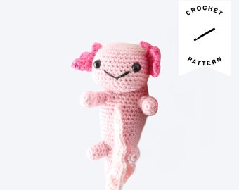 CROCHET PATTERN: Axel the Axolotl Plushie | crochet pattern, stuffed animal, amigurumi pattern, plush, beach, axolotl, digital download