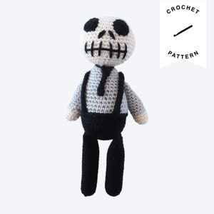 CROCHET PATTERN: Cedric the Skeleton crochet monster, amigurumi pattern, crochet toy, handmade, amigurumi, halloween, digital download image 1