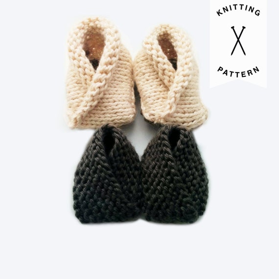 KNITTING PATTERN: Crossover Booties Knitted Baby -