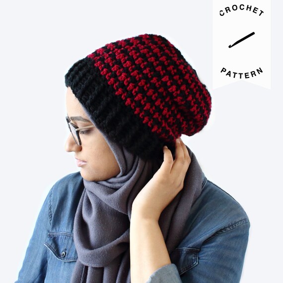 CROCHET PATTERN: Houndstooth Beanie | Handmade, Crochet Hat  display picture 1