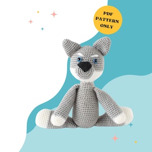 CROCHET PATTERN: Remus the Wolf | crochet wolf, stuffed animal, amigurumi pattern, crochet toys, handmade, amigurumi, wolf, digital download