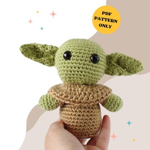 VIRKMÖNSTER: Baby Yoda | virkmönster, gosedjur, amigurumimönster, plysch, alien, digital nedladdning, Star Wars, Mandalorian