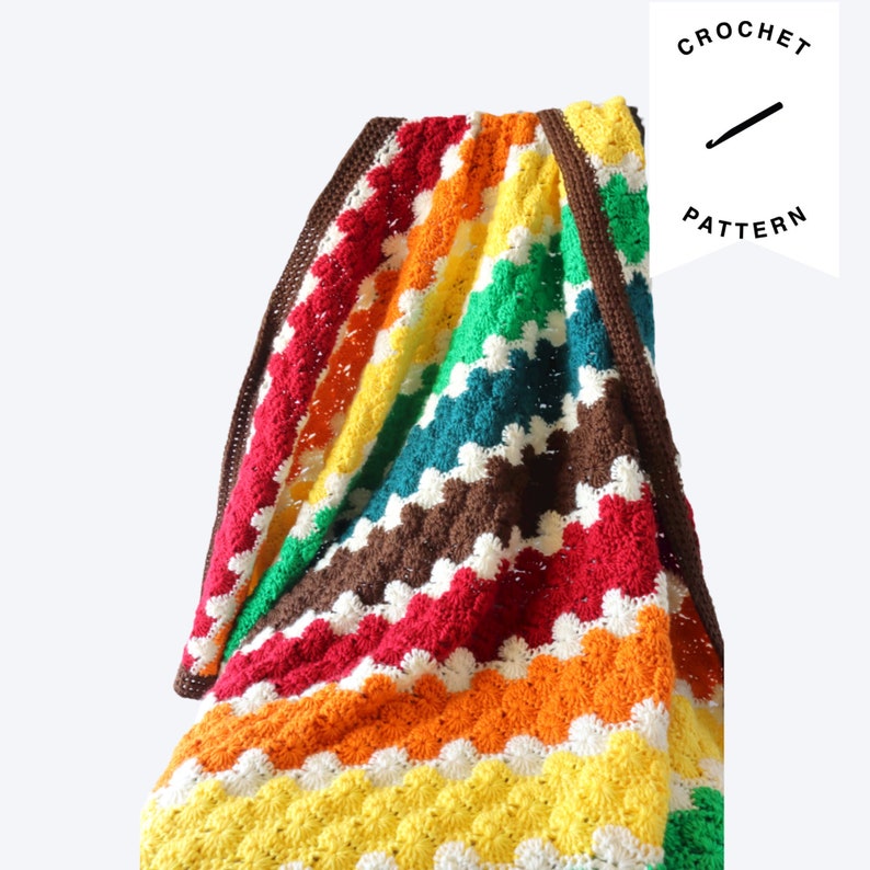 CROCHET PATTERN: Crispin Baby Blanket crochet baby blanket, pattern, digital download, handmade, fall blanket pattern, baby gift, rainbow image 1