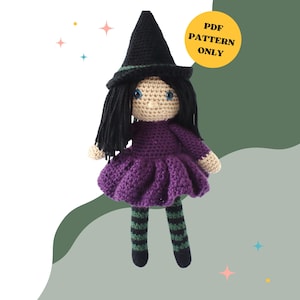 CROCHET PATTERN: Magda the Witch | crochet witch, stuffed animal, amigurumi pattern, crochet toy, handmade, amigurumi, digital download