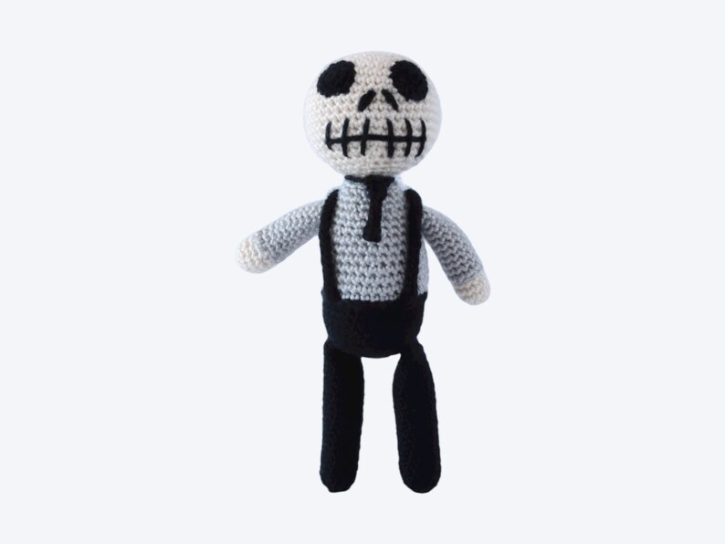 HAAKPATROON: Carlo het skelet gehaakt monster, amigurumi patroon, gehaakt speelgoed, handgemaakt, amigurumi, halloween, digitale download afbeelding 8