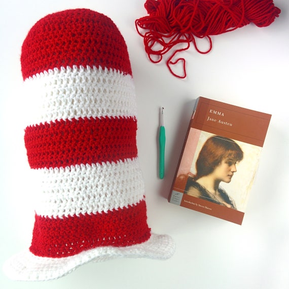 CROCHET PATTERN: Cat in the Hat   handmade crochet hat