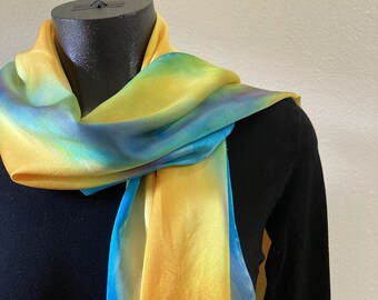 Healing Energy Silk Art Scarf, "Sunrise"