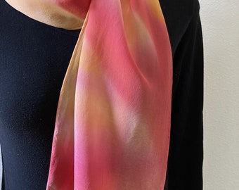 Healing Energy Silk Art Scarf, "Warm Love"