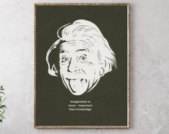 Poster Albert Einstein,wall art decor,Einstein home decor,quote Einstein,idea gift