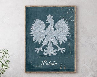 Poster polish wall art, Polski Orzel,wall art,Polish home decor,Polish white eagle,Polish gift idea