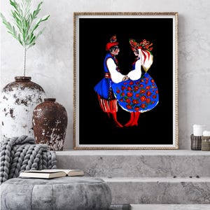 Poster Polish folk - stroj krakowski - Traditional costumes
