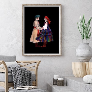 Poster Polish folk - stroj Opoczynski - Traditional costumes