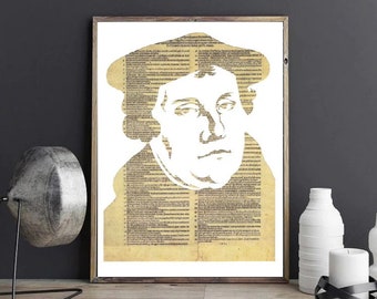 Poster Theologian Martin Luther, wall art,poster home decor, religion gift idea