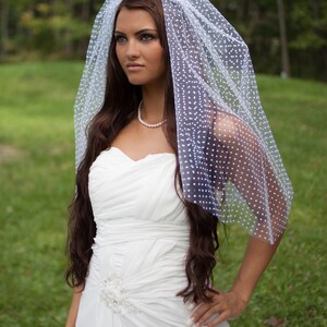 Eliza Polka Dot Wedding Veil, Swiss Dot Bridal Veil, Dotted Veil, White or Ivory image 3