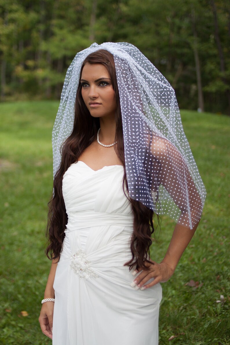 Eliza Polka Dot Wedding Veil, Swiss Dot Bridal Veil, Dotted Veil, White or Ivory image 3