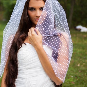 Eliza Polka Dot Wedding Veil, Swiss Dot Bridal Veil, Dotted Veil, White or Ivory image 5