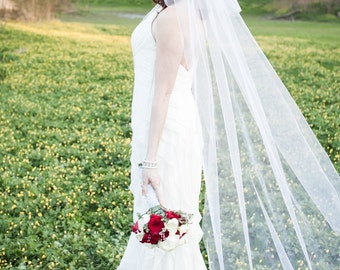 Alana - Two Tier Cathedral Length Veil with Blusher