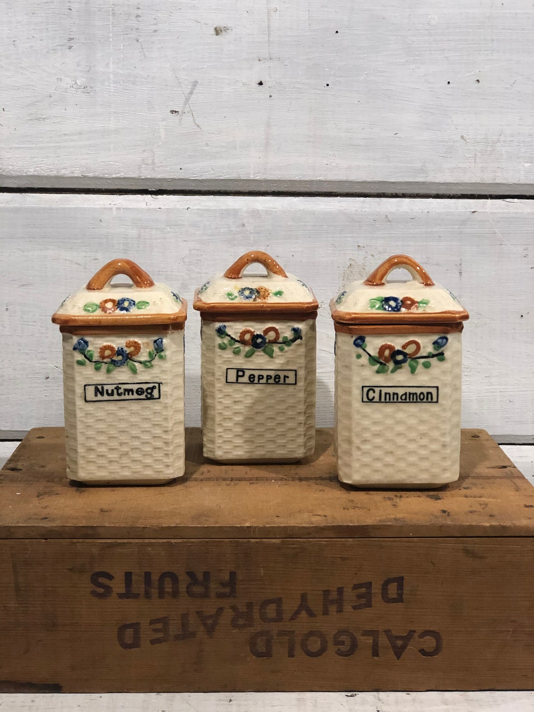 Vintage Ceramic Spice Jars Made in Japan Etsy