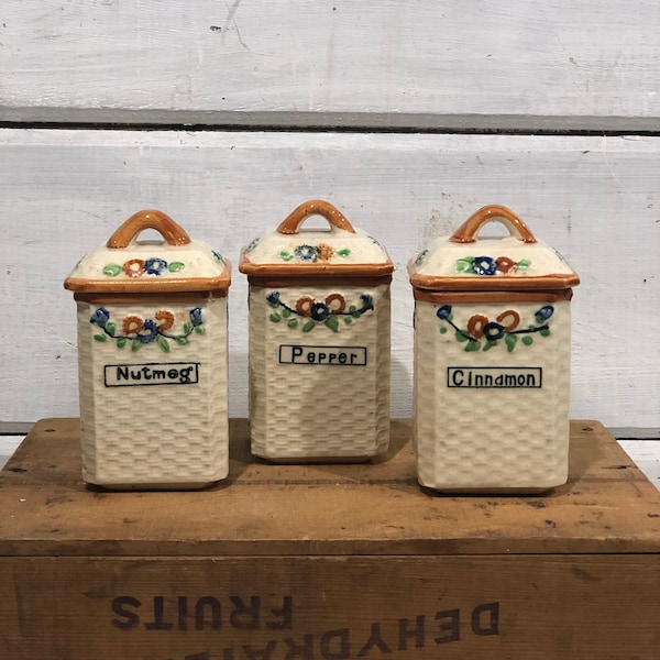 Vintage Spice Jars Etsy