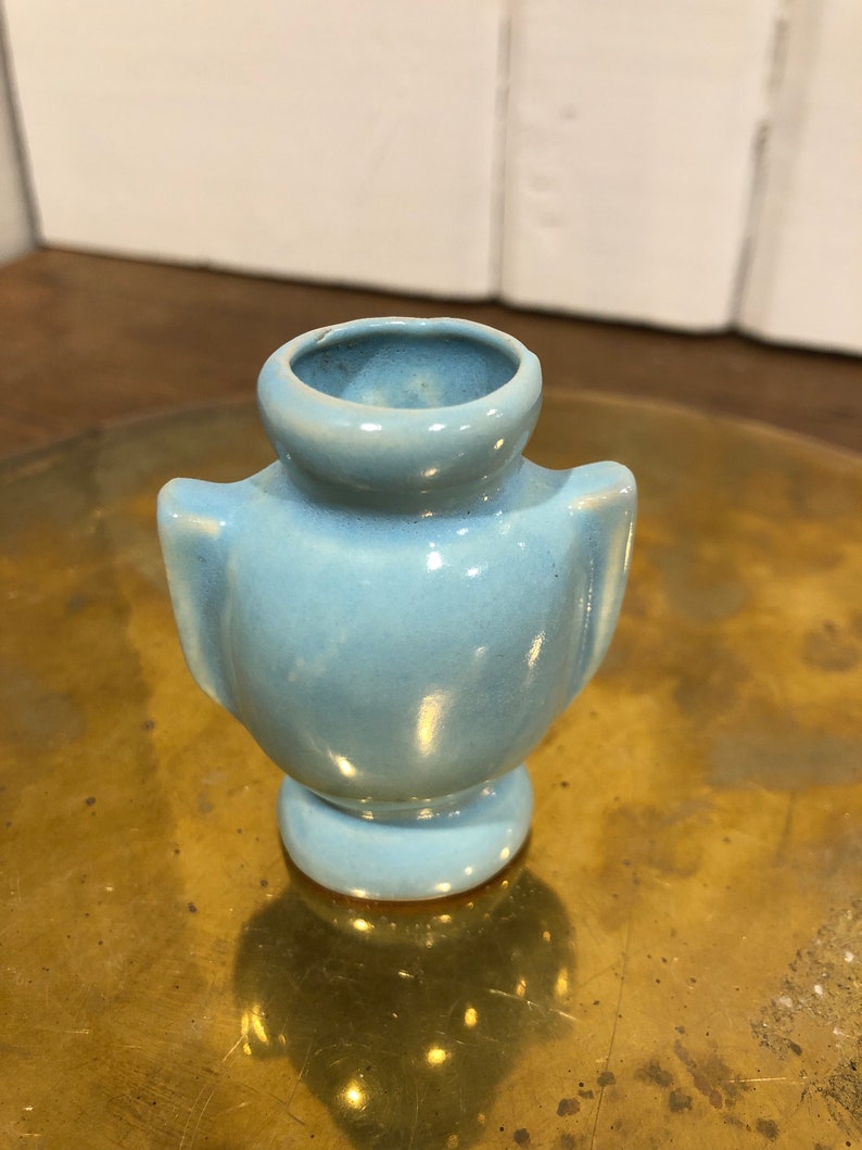 Vintage USA Shawnee McCoy Delft Toothpick Holder Blue Vase