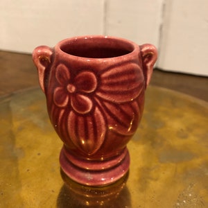 Vintage USA Shawnee McCoy Delft Toothpick Holder Red Vase