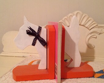 Vintage Wooden Scottie Dog Book Ends