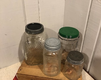 Vintage Hoosier Glass Storage Jars
