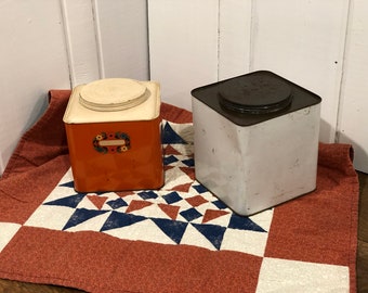 Vintage Tin Storage Can