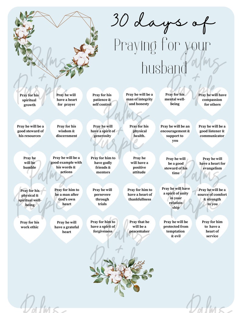 30 Days of Praying for Your Husband / Wife - Etsy